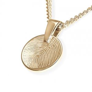 Urnwebshop Rond Gouden Vingerafdruk Sieraad Small