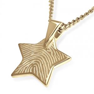 Urnwebshop Stervormig Vingerafdruk Sieraad Large Goud