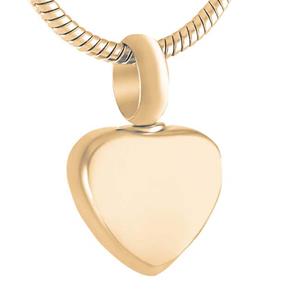 Urnwebshop RVS Ashanger Hartje Goud, inclusief Collier