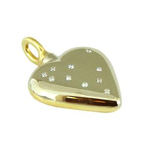 Urnwebshop Bicolor Gouden Ashanger Hart met 10 Diamantjes