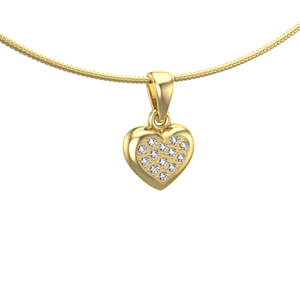 Urnwebshop Bicolor Gouden Ashanger Hartje, 13 Edelsteentjes