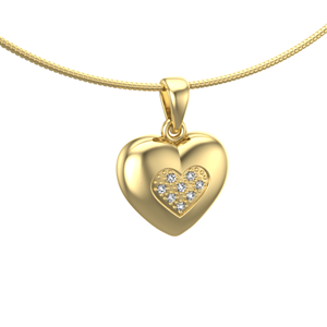 Urnwebshop Bicolor Gouden Ashanger Hart met 8 Edelsteentjes