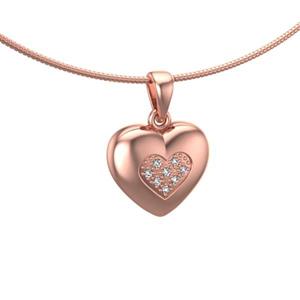 Urnwebshop Rozegouden Ashanger Hart met 8 Edelsteentjes