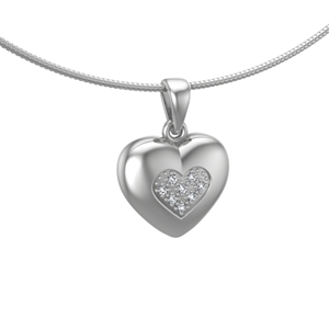 Urnwebshop Zilveren Ashanger Hart met 8 Zirkonia