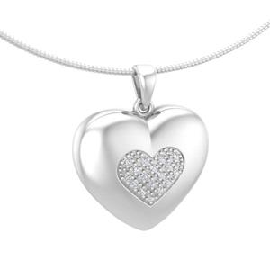 Urnwebshop Witgouden Ashanger Mooi Hart, met 17 Diamantjes