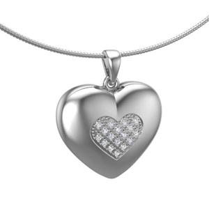 Urnwebshop Zilveren Ashanger Mooi Hart met 17 Zirkonia
