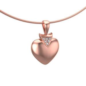 Urnwebshop Rozegouden Ashanger Klein Hart met 6 Edelsteentjes