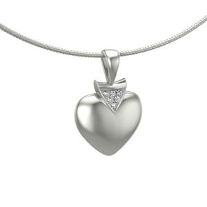 Urnwebshop Witgouden Ashanger Klein Hart met 6 Edelsteentjes