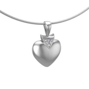 Urnwebshop Zilveren Ashanger Klein Hart met 6 Zirkonia