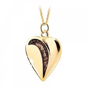 Urnwebshop Hartvormige Haarlok of Ashanger Goud