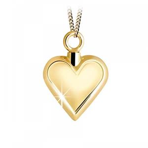 Urnwebshop Gouden Ashanger Hart met Glansrand