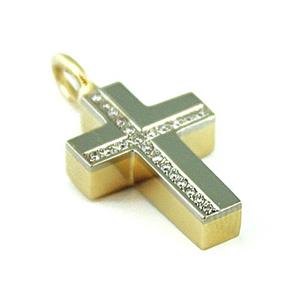 Urnwebshop Bicolor Gouden Ashanger Kruis met 22 Briljanten