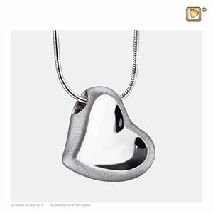 Urnwebshop Ashanger Hart Bicolor Zilver, inclusief Design Slangencollier