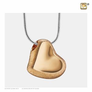 Urnwebshop Ashanger Hart Bicolor Verguld Zilver, inclusief Design Slangencollier