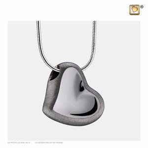 Urnwebshop Ashanger Hart Bicolor Rookzilver, inclusief Design Slangencollier