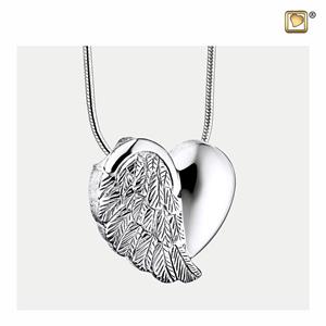 Urnwebshop Ashanger LoveWings Hart Zilver, inclusief Design Slangencollier