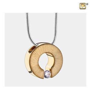 Urnwebshop Ashanger Omega Bicolor Verguld Zilver Zirkonia, inclusief Slangencollier