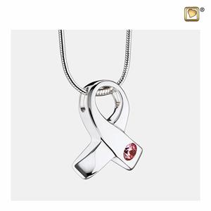 Urnwebshop Ashanger Awareness, Pink Zirkonia, inclusief Design Slangencollier
