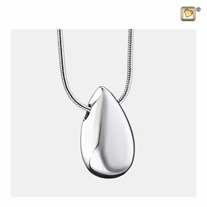 Urnwebshop Glimmend Zilveren Ashanger Drop, inclusief Design Slangencollier
