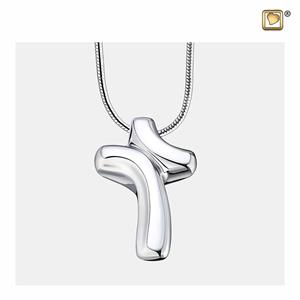 Urnwebshop Zilveren Ashanger Design Kruis, inclusief Slangencollier