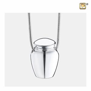 Urnwebshop Zilveren Ashanger Klassiek Urntje, inclusief Slangencollier