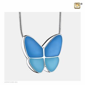 Urnwebshop Ashanger Vlinder Blauw, inclusief Design Slangencollier