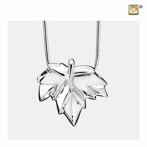 Urnwebshop Ashanger Herfstblad Zilver, inclusief Design Slangencollier