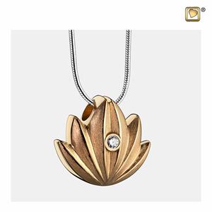 Urnwebshop IJsmat Vergulde Ashanger Lotus Zirkonia, met Design Slangencollier