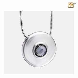 Urnwebshop Ronde Ashanger Swarovski Matzilver, inclusief Design Slangencollier