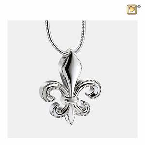 Urnwebshop Zilveren Ashanger Franse Lelie, inclusief Design Slangencollier