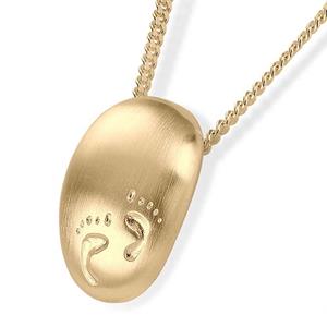 Urnwebshop Ashanger Gouden Bol Ovaal met Babyvoetjes