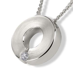 Urnwebshop Zilveren Ronde Duo Ashanger Zirkonia