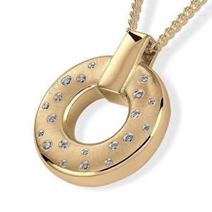 Urnwebshop Gouden Ringvormige Ashanger Briljanten