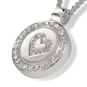 Urnwebshop Zilver Ashanger met Zirkonia Ring en Hart