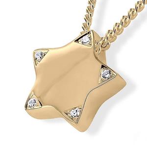 Urnwebshop Ashanger Gouden Ster met 5 Briljanten
