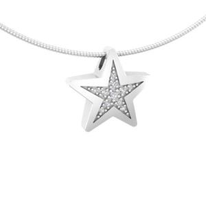 Urnwebshop Witgouden Ashanger Ster met 15 Diamantjes