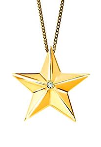 Urnwebshop Gouden Ashanger Ster met Briljant
