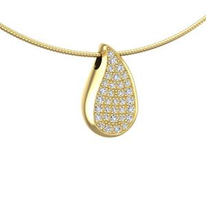 Urnwebshop Gouden Ashanger Traan met 34 Diamantjes