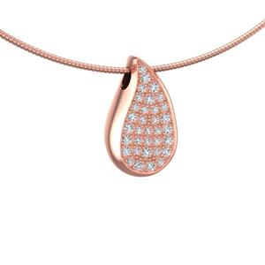 Urnwebshop Rozegouden Ashanger Traan met 34 Diamantjes
