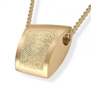 Urnwebshop Gouden Rechthoekige Vingerafdruk Ashanger