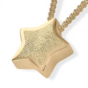 Urnwebshop Gouden Vingerafdruk Ashanger Ster