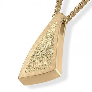 Urnwebshop Driehoekig Gouden Sail Away Vingerafdruk Assieraad