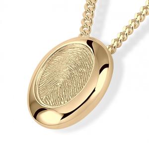 Urnwebshop Gouden Ovale Vingerafdruk Ashanger