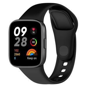 Strap-it Redmi Watch 3 siliconen bandje (zwart)