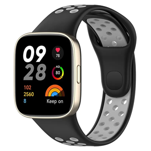 Strap-it Redmi Watch 3 sport bandje (zwart/grijs)