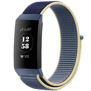 Strap-it Fitbit Charge 3 nylon bandje (oceaan blauw)