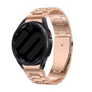 Strap-it Samsung Galaxy Watch 6 Classic 43mm 'One push' stalen band (rosé goud)