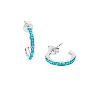 amor hoepel oorbellen voor meisjes, 925 Sterling zilver, kristalglas