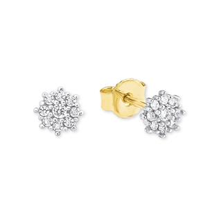 amor Oorbellen voor dames, goud 375, zirkonia synth.