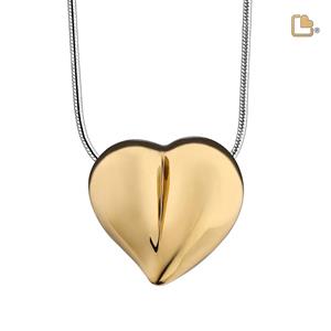 Urnwebshop Ashanger LoveHearts Hart Verguld Zilver, inclusief Design Slangencollier